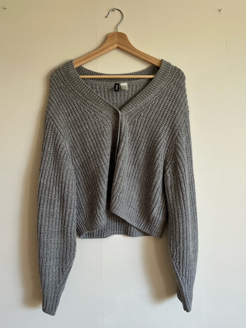 H&M Light Gray Chunky Knit Women's Cardigan